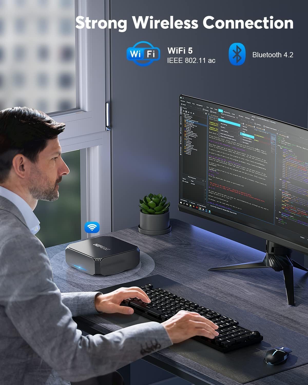NiPoGi Mini-PC (Intel Lake-N100 ‎BGA 1023, ‎Intel UHD-Grafik 4K UHD Triple Display, 16 GB RAM, 512 GB SSD, Mikrocomputer Mini-Desktop Compute leiser Mini-PC klein kleiner PC)