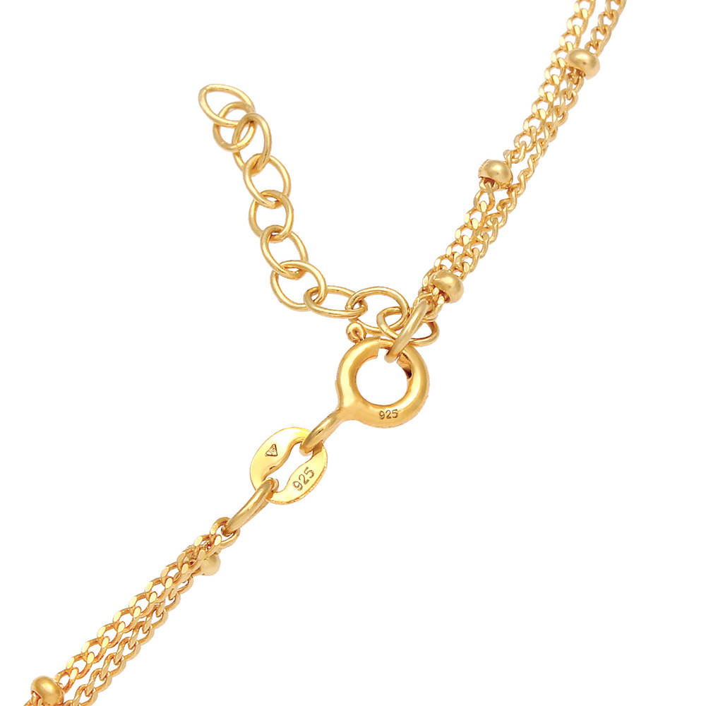 Elli Elli Collier Étoile de chaîne à boules en plaqué or en 925/1000 argent massif collier
