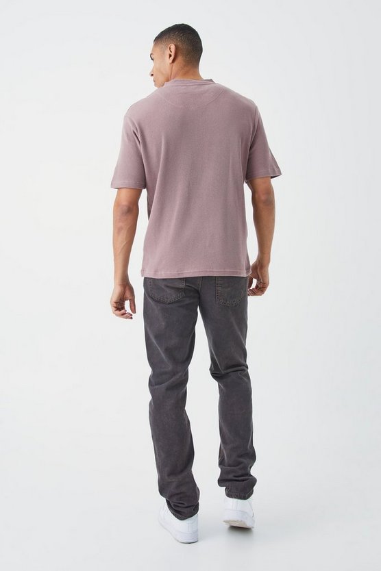 Slim-Fit Poloshirt in Waffeloptik