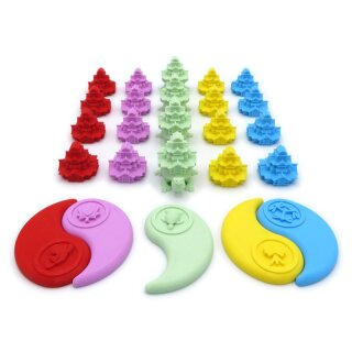 5 Player Stronghold & Alliance Tokens for Rising Sun – 25 Pieces