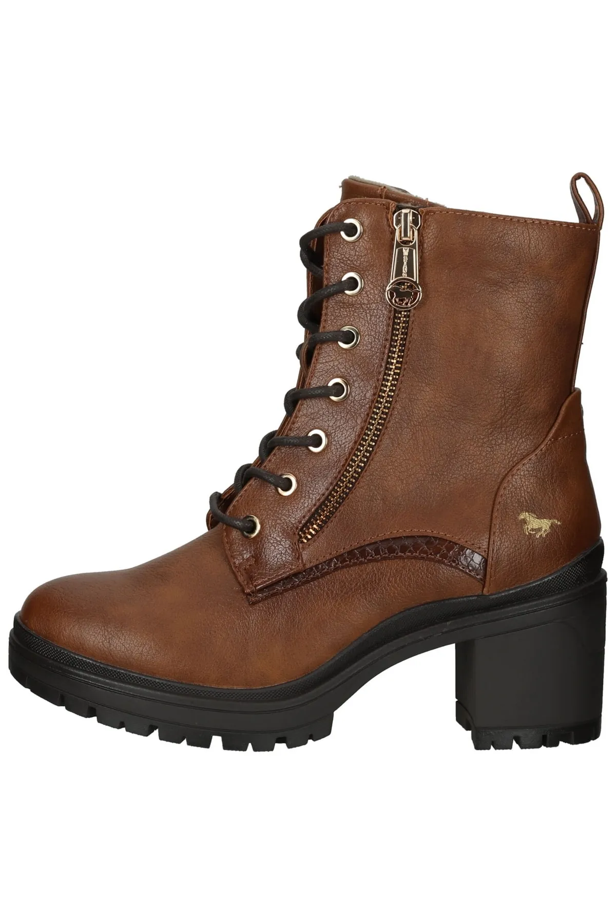 Mustang  Stiefelette - Braun - Blockabsatz
