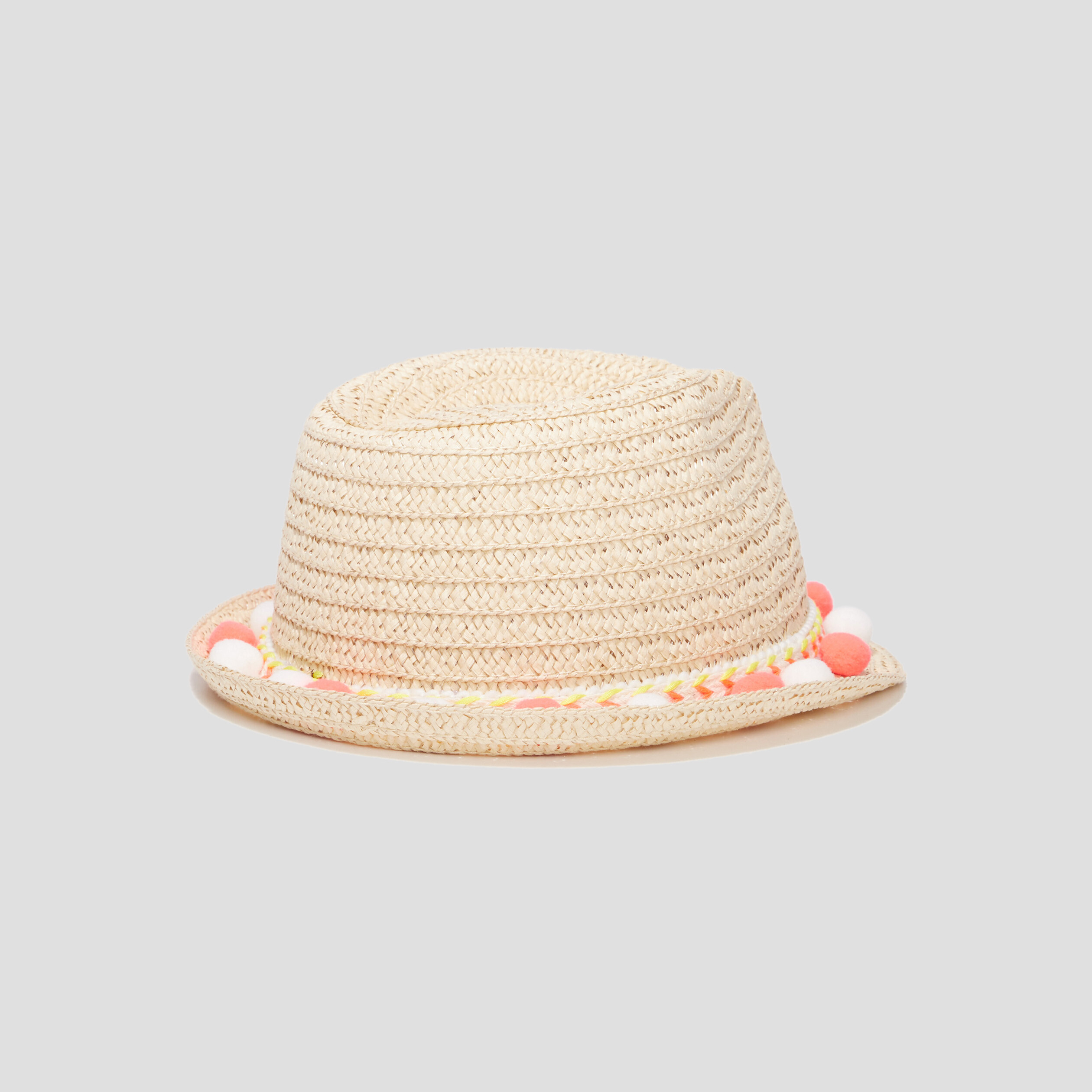 Chapeau borsa à pompons beige fille | La Halle
