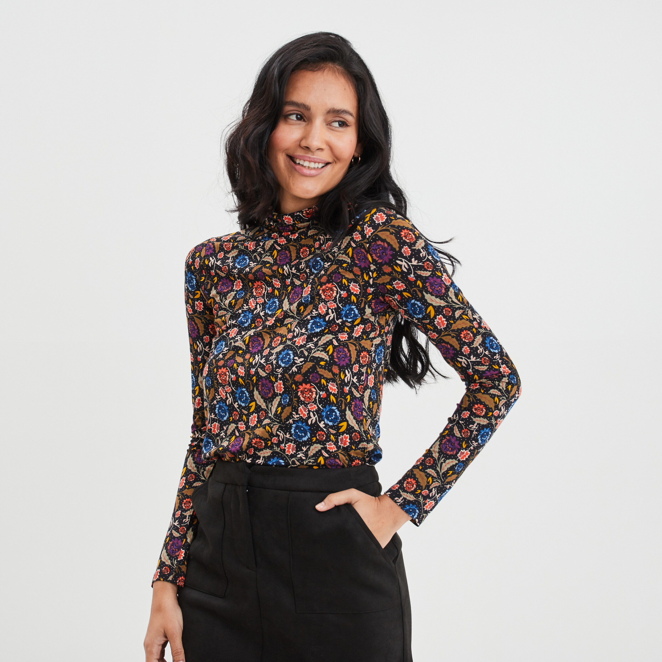 T-shirt manches longues multicolore femme | La Halle