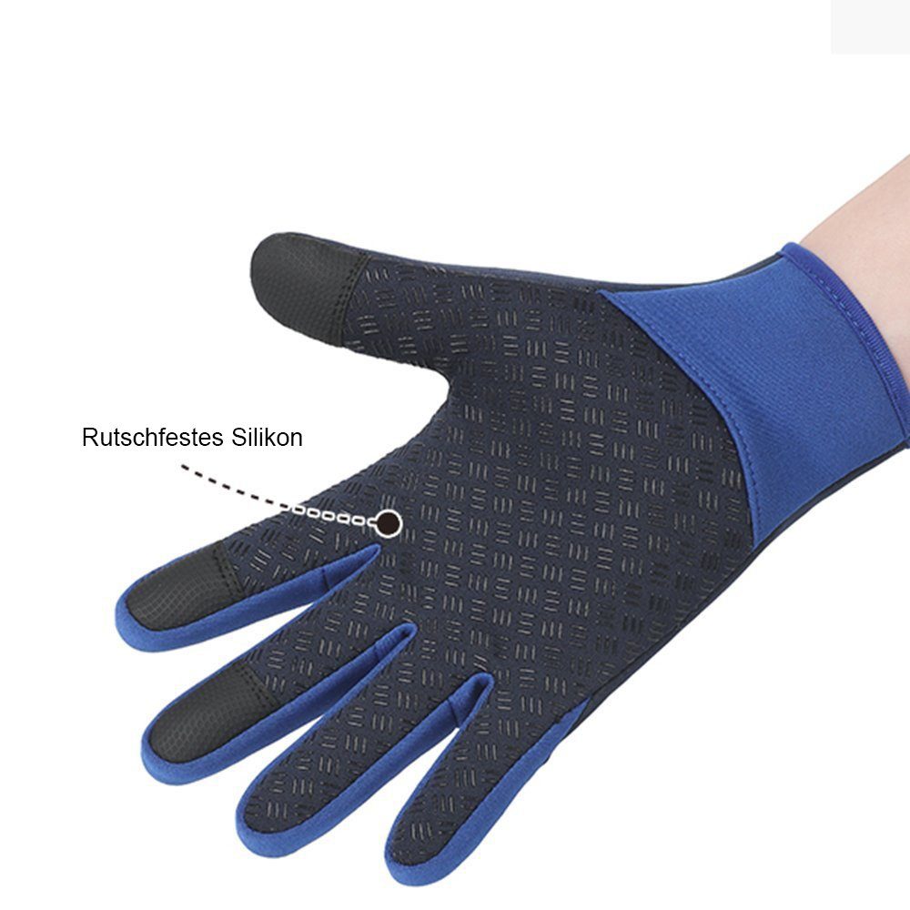 LAPA HOME Reithandschuhe Touchscreen Fahrradhandschuhe Anti-Rutsch Sporthandschuhe Wasserdicht (Paar) Herren Damen Warmhalten Winddicht Fleecehandschuhe mit Reißverschluss