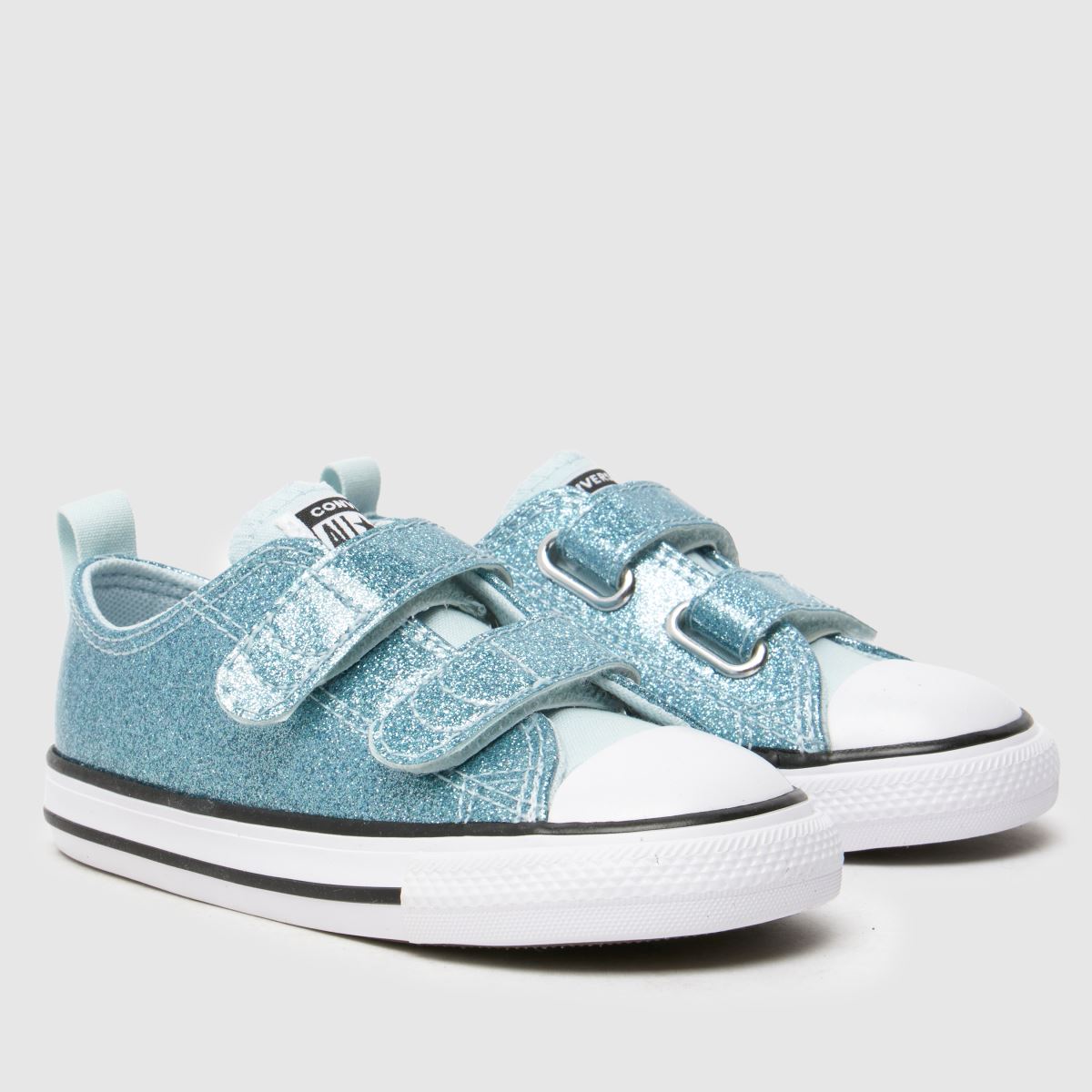 Converse vita & pl blå all star 2v lo glitter flickor småbarnssneakers