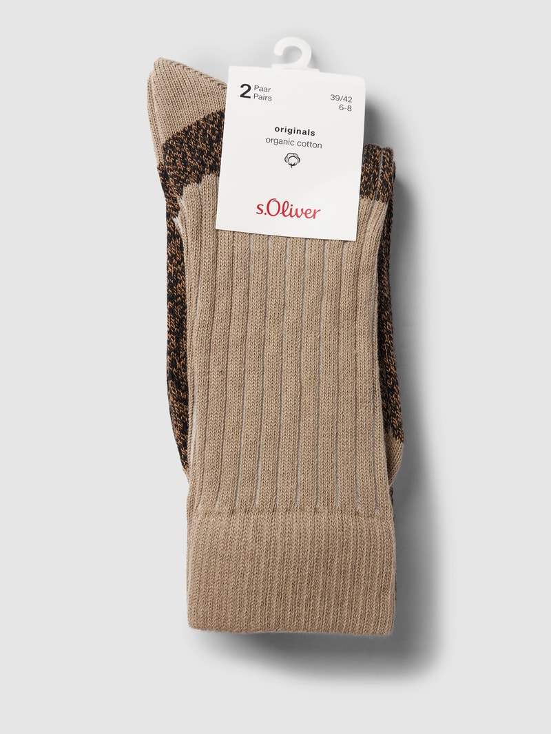 Socken mit Label-Detail Modell 'Mouline' in beige