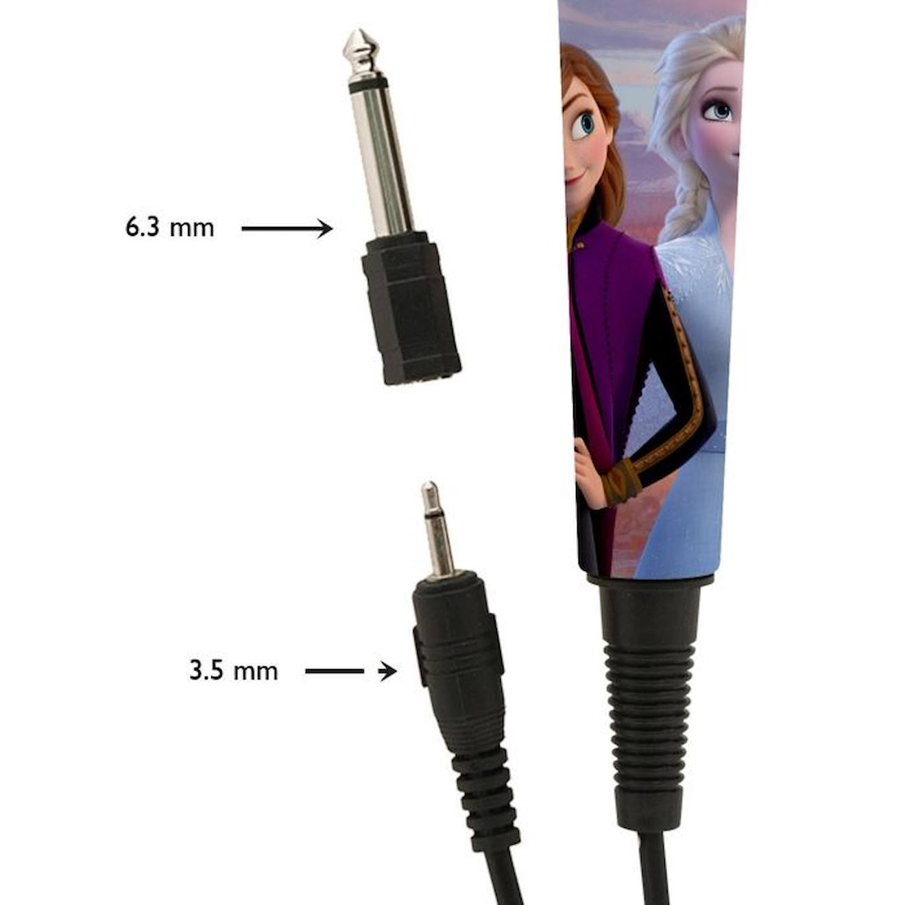 Microphone Haute Sensibilité Câble 2,5m Reine des Neiges bleu