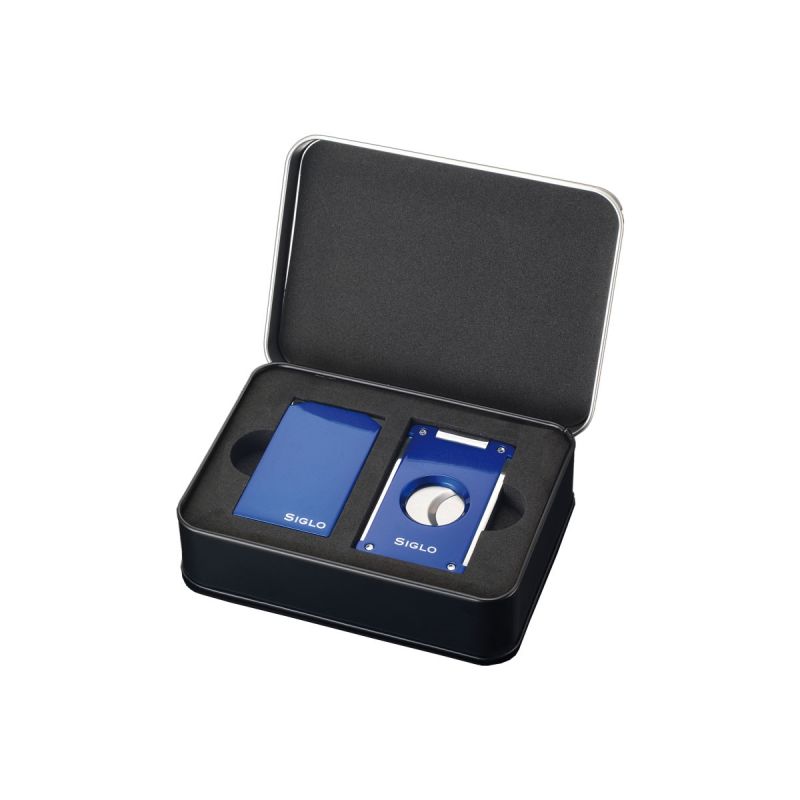 Siglo Vibrant Set Lighter & Cutter Blue
