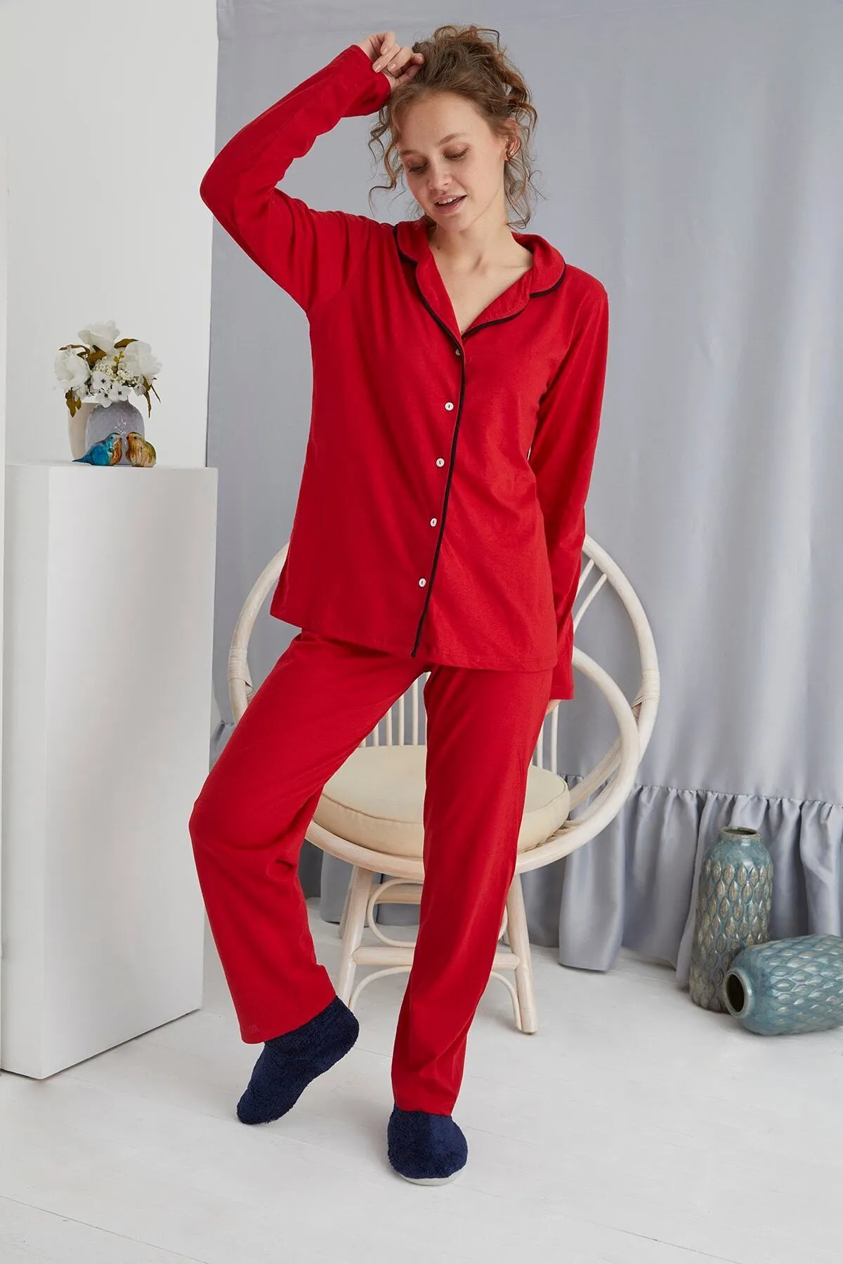 STRAWBERRY  Pyjama-Set mit Knöpfen