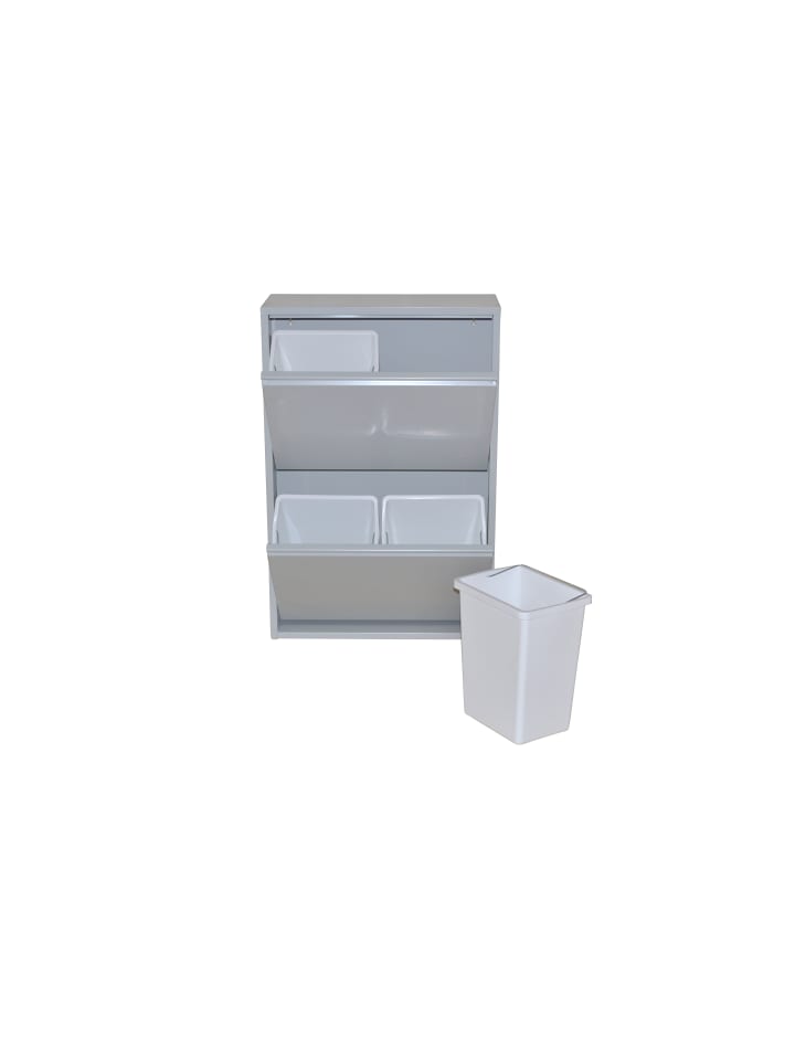 möbel-direkt Mülltrenner (2Klappen/4Eimer) Madrid in grau günstig kaufen 1 Stück