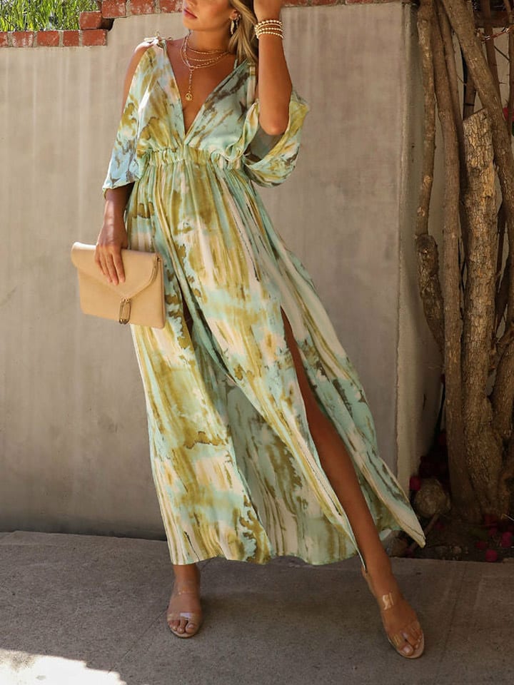 Milan Kiss Kleid in Grün/ Hellblau günstig kaufen