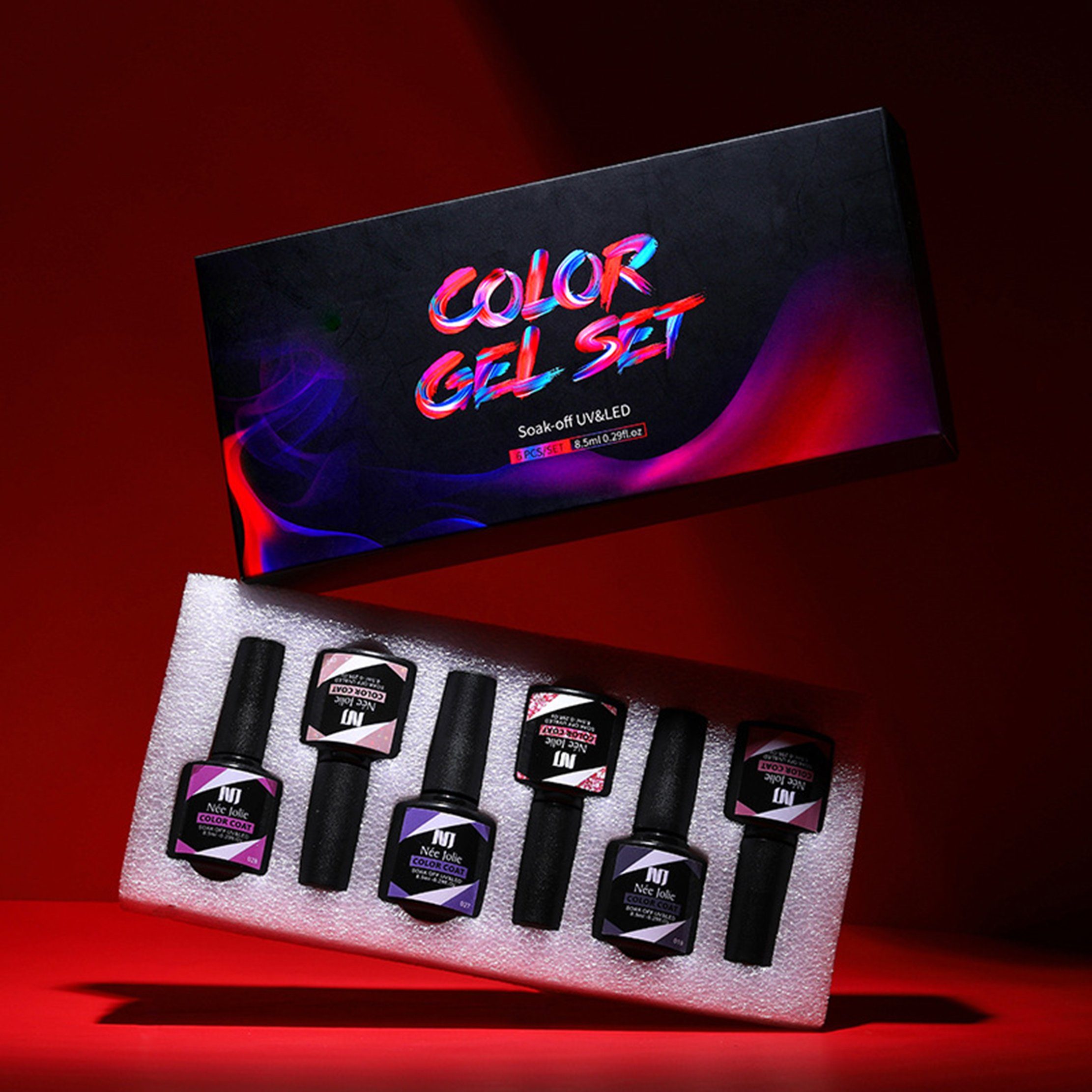 Scheiffy Nagellack-Set 8.5ml 6 Farben Nagellack Set(6 pcs), Nailart-Kit, DIY-Nagelkunst, für Anfänger und professionelle Nagelkünstler