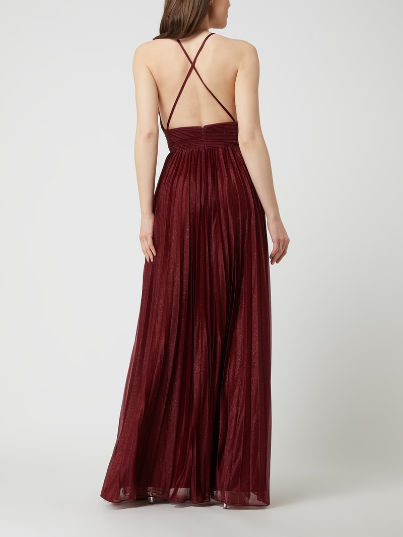 Abendkleid mit Glitter-Effekt in metallic rot
