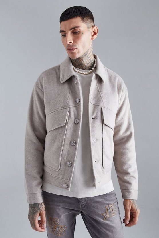 Gepolsterte Melton Harrington-Jacke