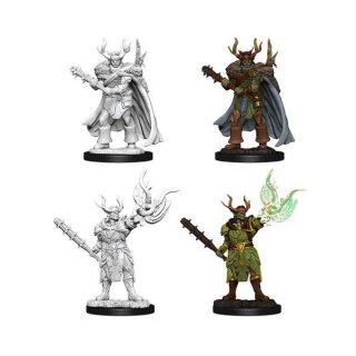 Male Half-Orc Druid : Wizkids Deep Cuts Unpainted Miniatures