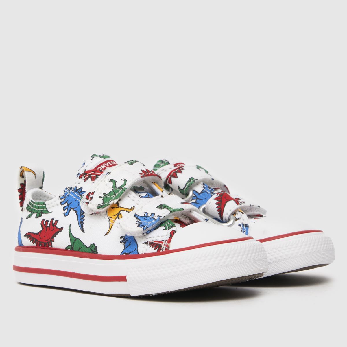 Converse vita & röda All Star Lo 2v Pojkar Småbarnsskor