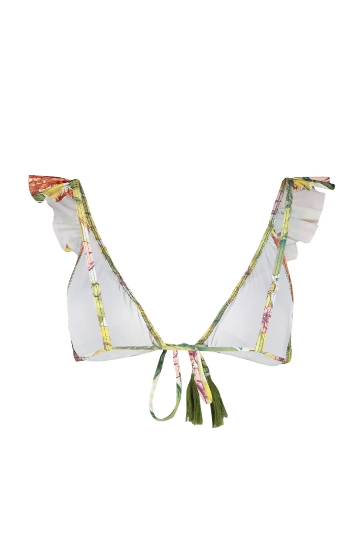 Trendyol Collection  Triangel-Bikini-Set mit Rüschen und tropischem Muster TBESS23BT00052