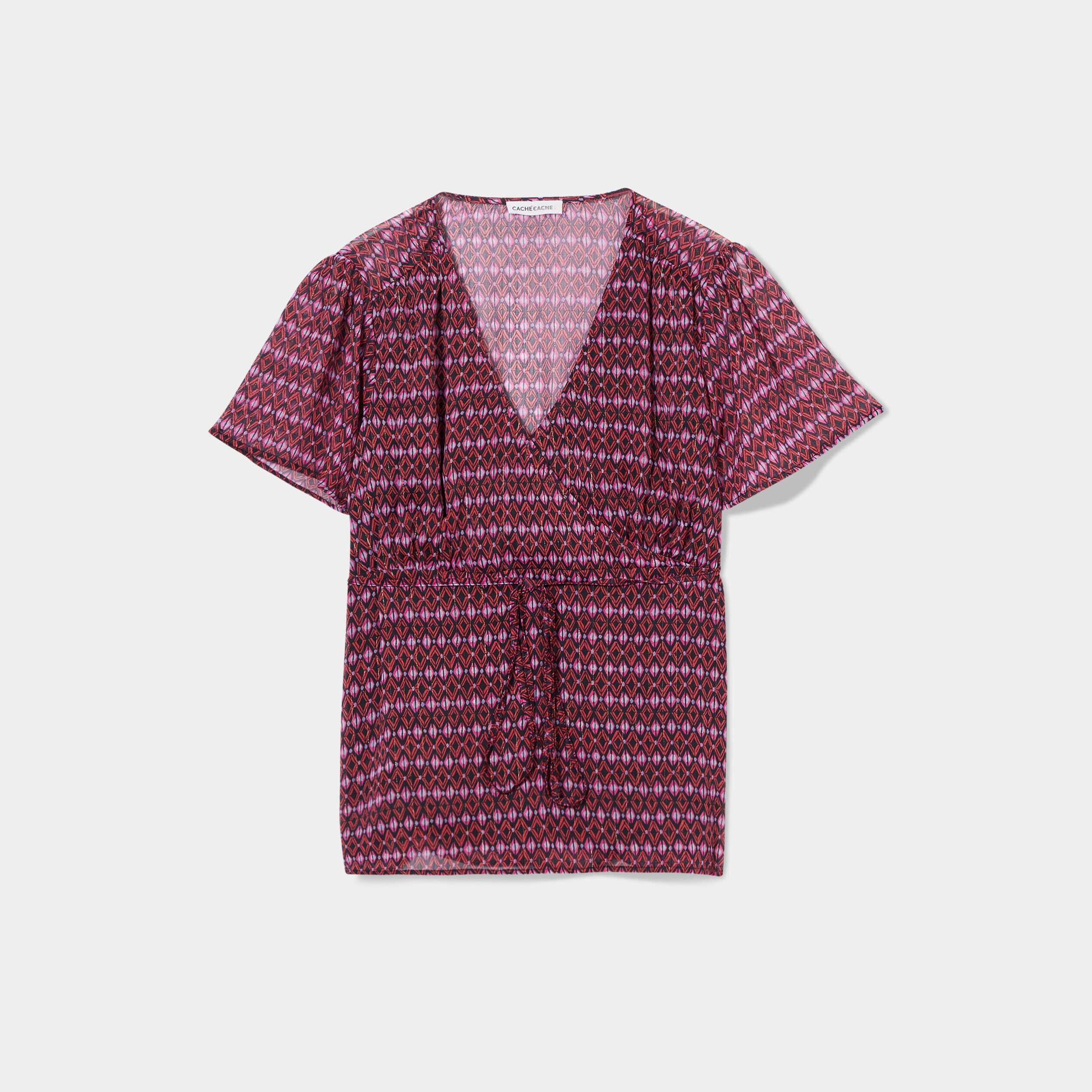 Blouse manches courtes rouge femme | Cache Cache