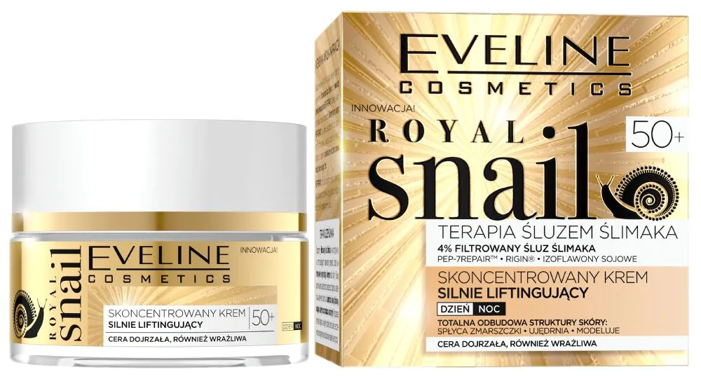 „Eveline Royal Snail“ stipriai stangrinamasis dieninis ir naktinis kremas nuo 50 metų