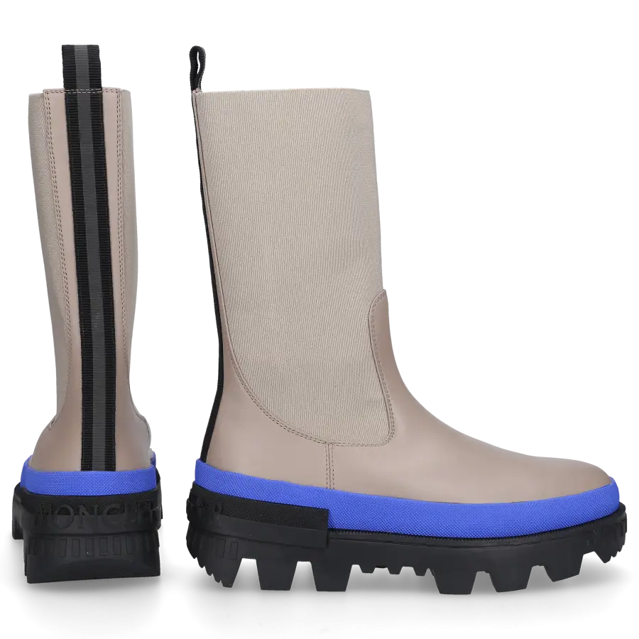 Moncler - Stiefeletten CHELSEA HIGH Kalbsleder - grau