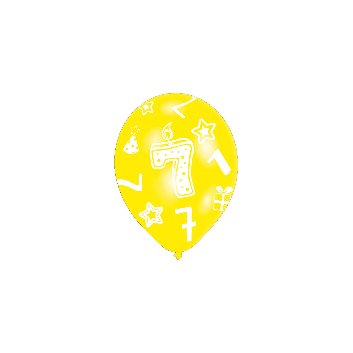 Latexballons Zahl 7, 6 Stück