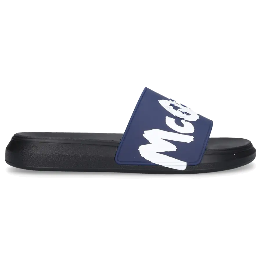 Alexander McQueen - Badeschuhe SLIDER Gummi - blau