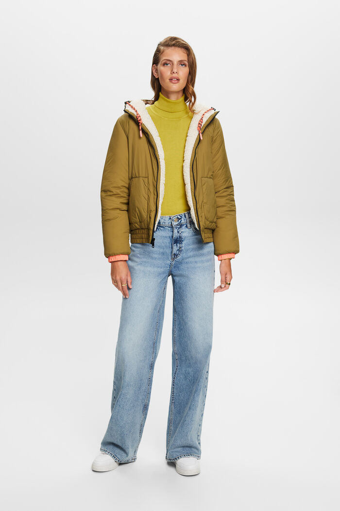 Recycelt: Wendbare Jacke mit Teddy-Webpelz