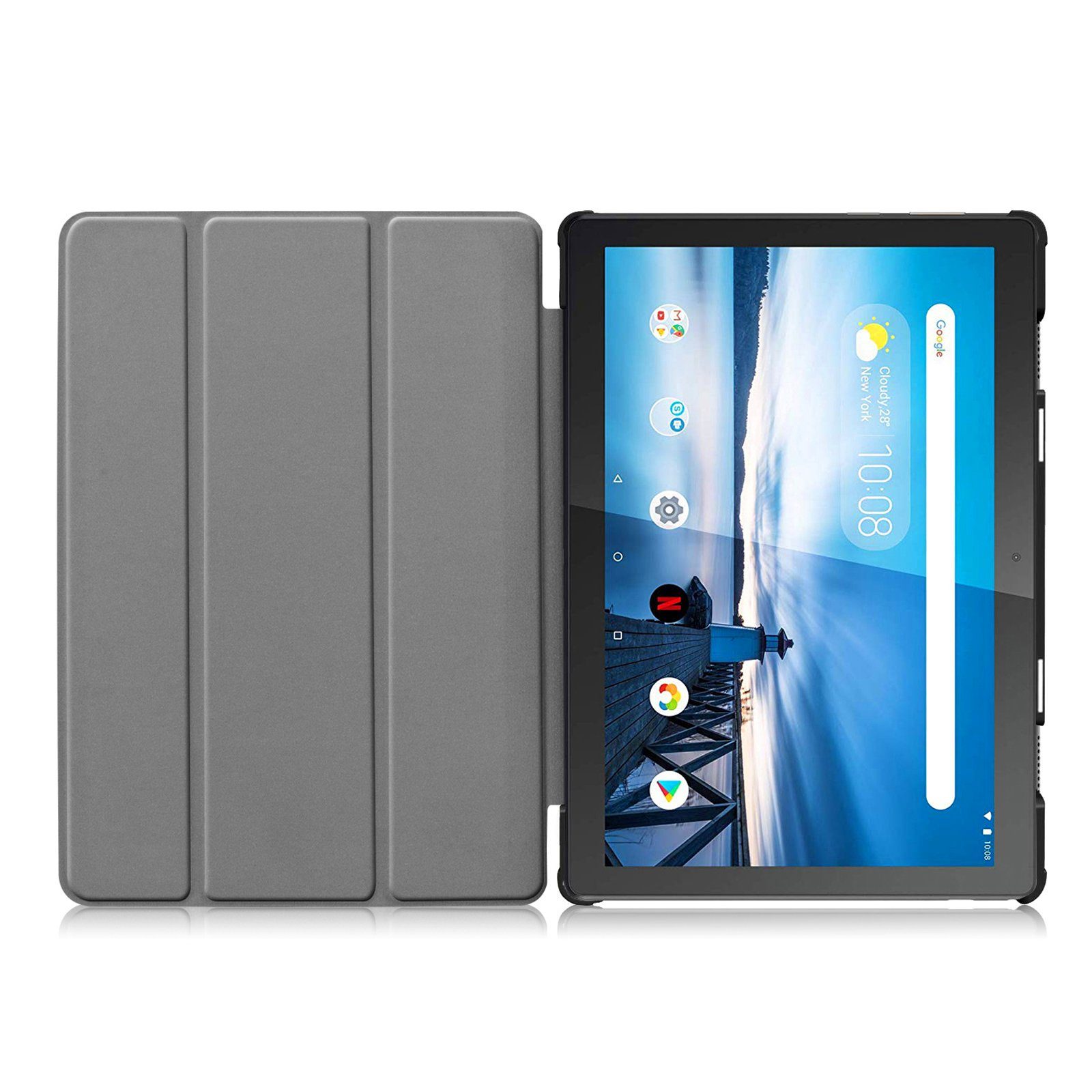 Lobwerk Tablet-Hülle Schutzhülle für Lenovo Tab M10 (2018) TB-X605F 10.1 Zoll, Wake & Sleep Funktion, Sturzdämpfung, Aufstellfunktion