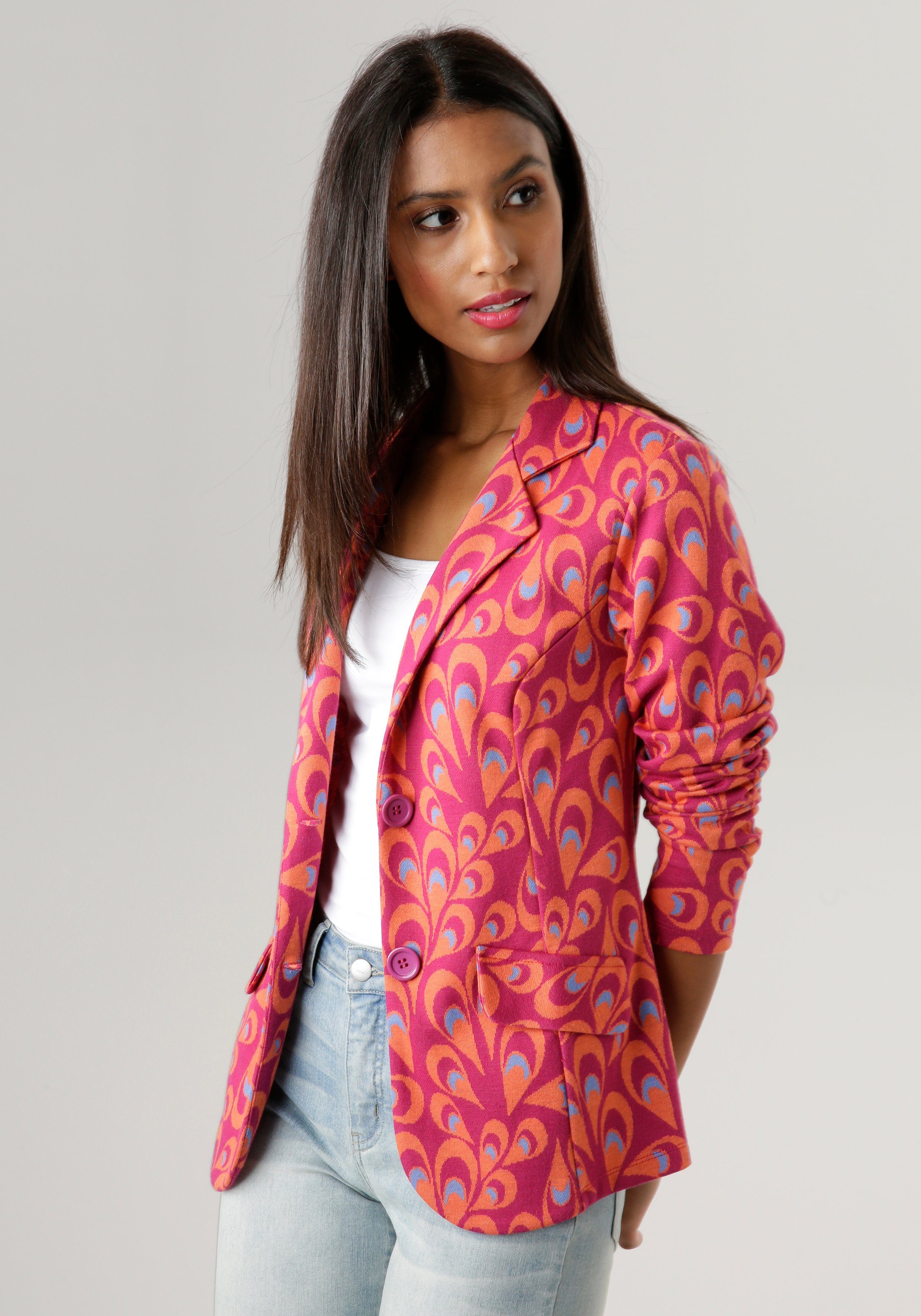 Aniston SELECTED Kurzblazer mit fantasievollem Jacquard-Muster - NEUE KOLLEKTION