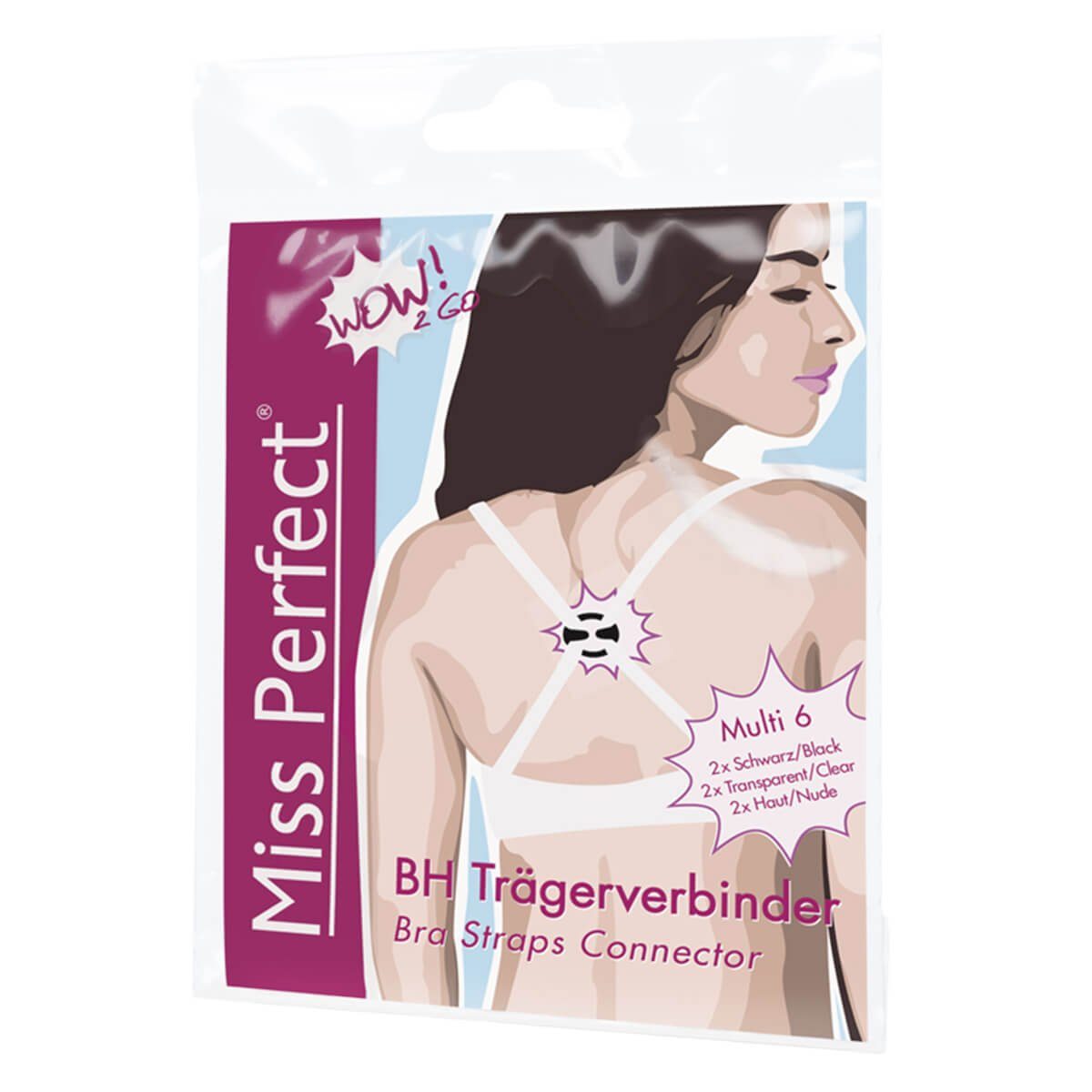 Miss Perfect BH-Träger W2G60330, BH Trägerverbinder aus Kunststoff in 3 verschiedenen Farben