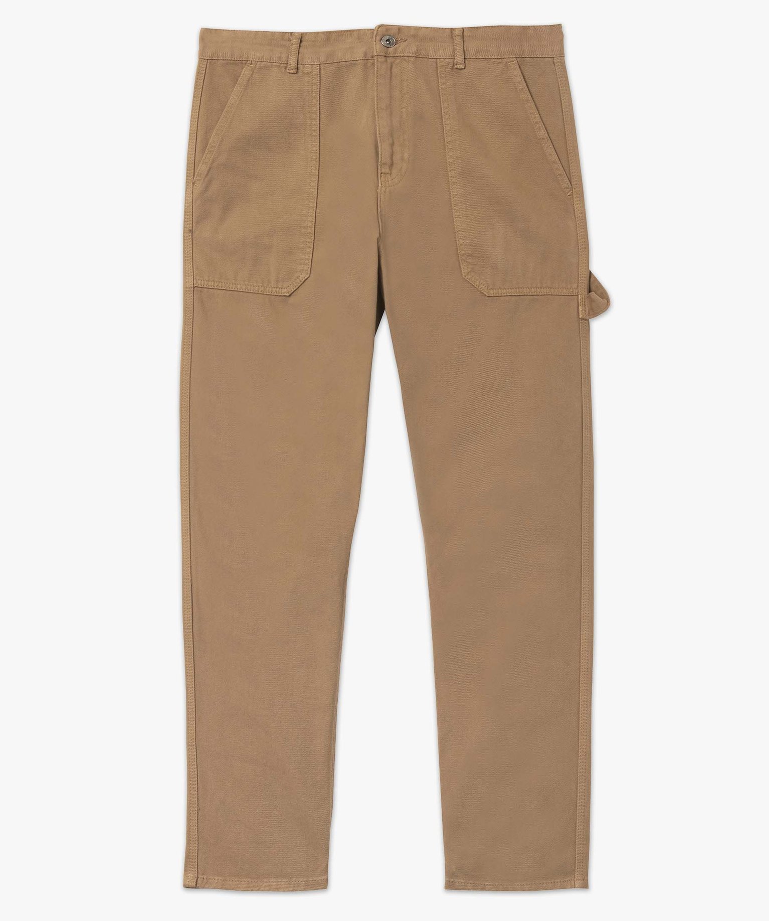 Pantalon homme coupe Regular avec larges poches plaquées marron clair | GEMO