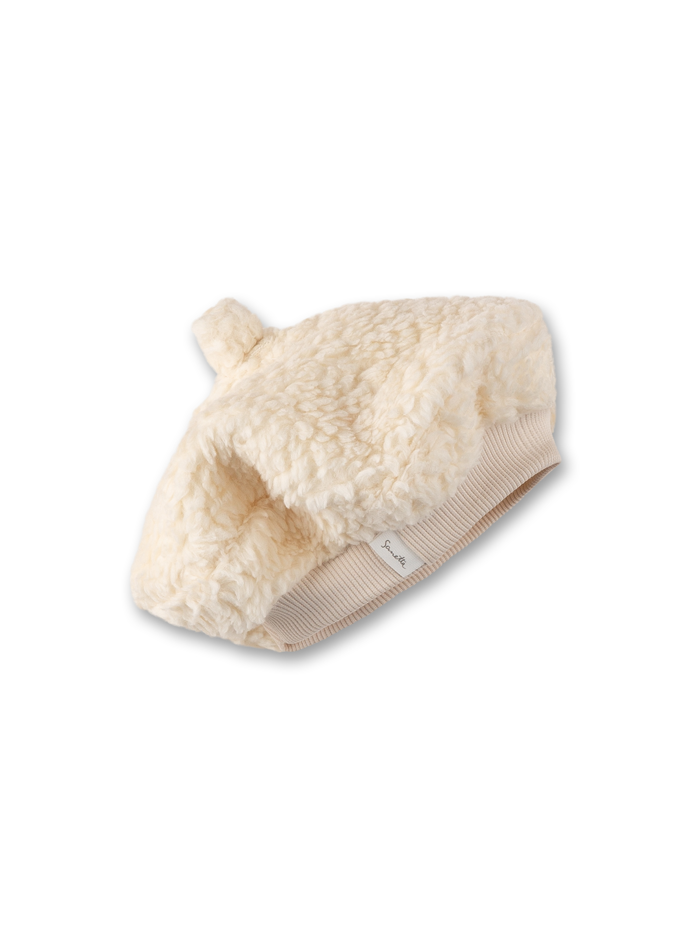 Mütze Beige aus Teddy-Plüsch