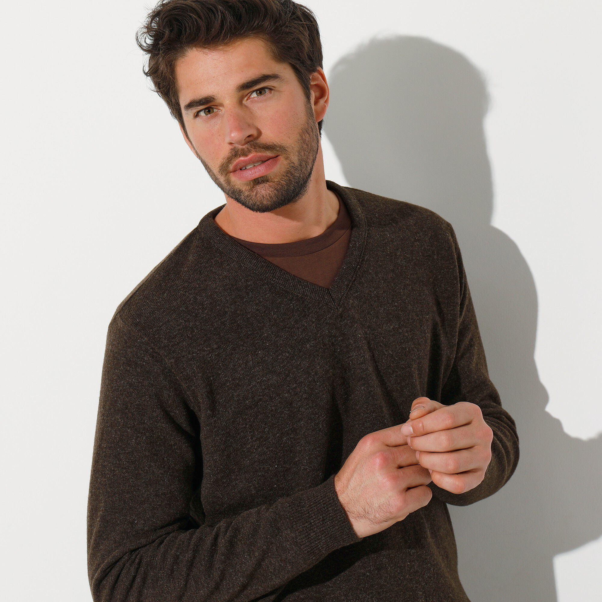 Pull col V 80% laine