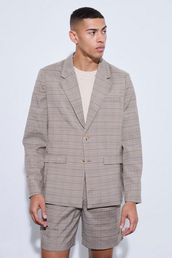 Kastiger karierter Oversize Blazer