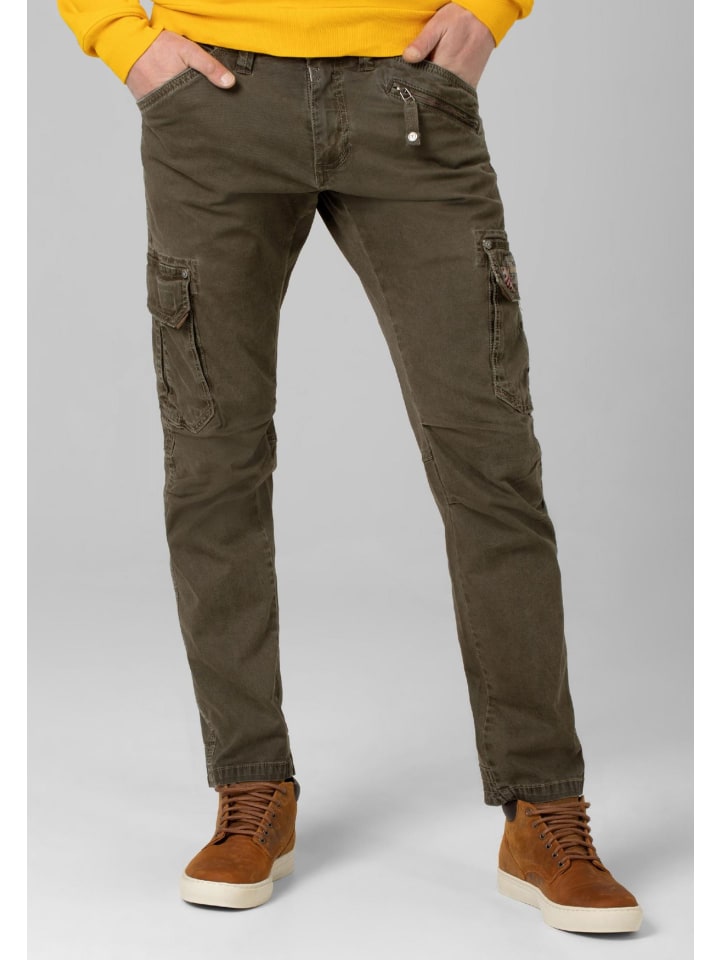 Timezone Hose Regular Fit mittlere Bundhöhe Slim Legs in Olive günstig kaufen