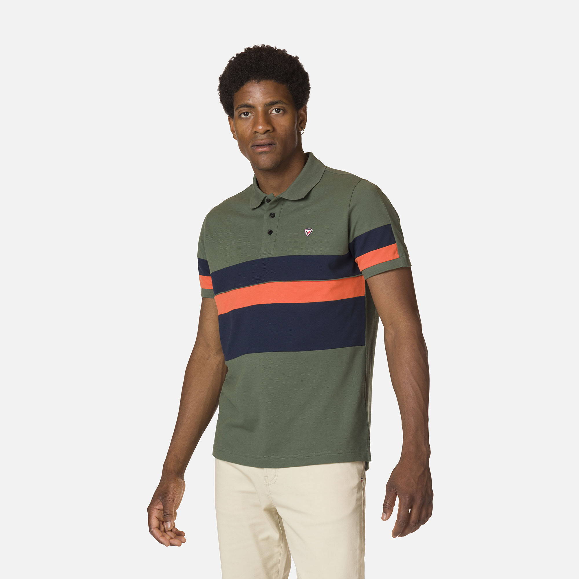 Polo logo rayé homme