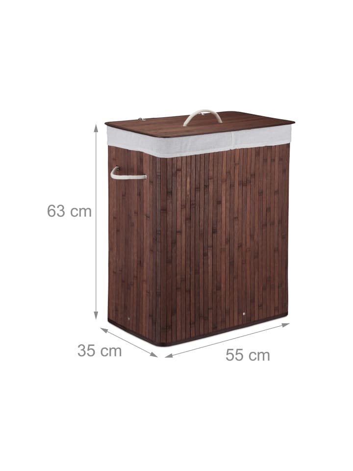 relaxdays Wäschekorb in Braun - (B)55 x (H)63 x (T)35 cm günstig kaufen onesize