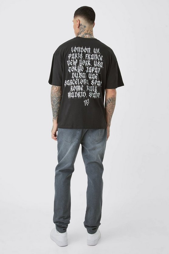 Tall Oversize T-Shirt mit Homme Print