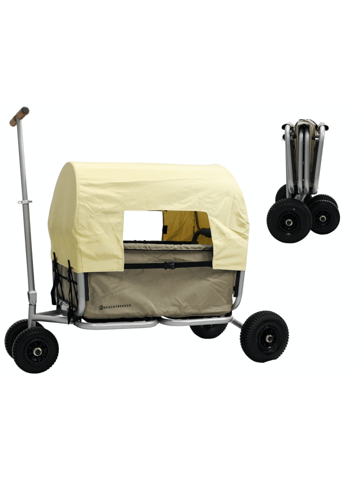 Beachtrekker Beachtrekker LiFe faltbarer Bollerwagen (Beige)   Bremse   Sonnenverdeck günstig kaufen onesize