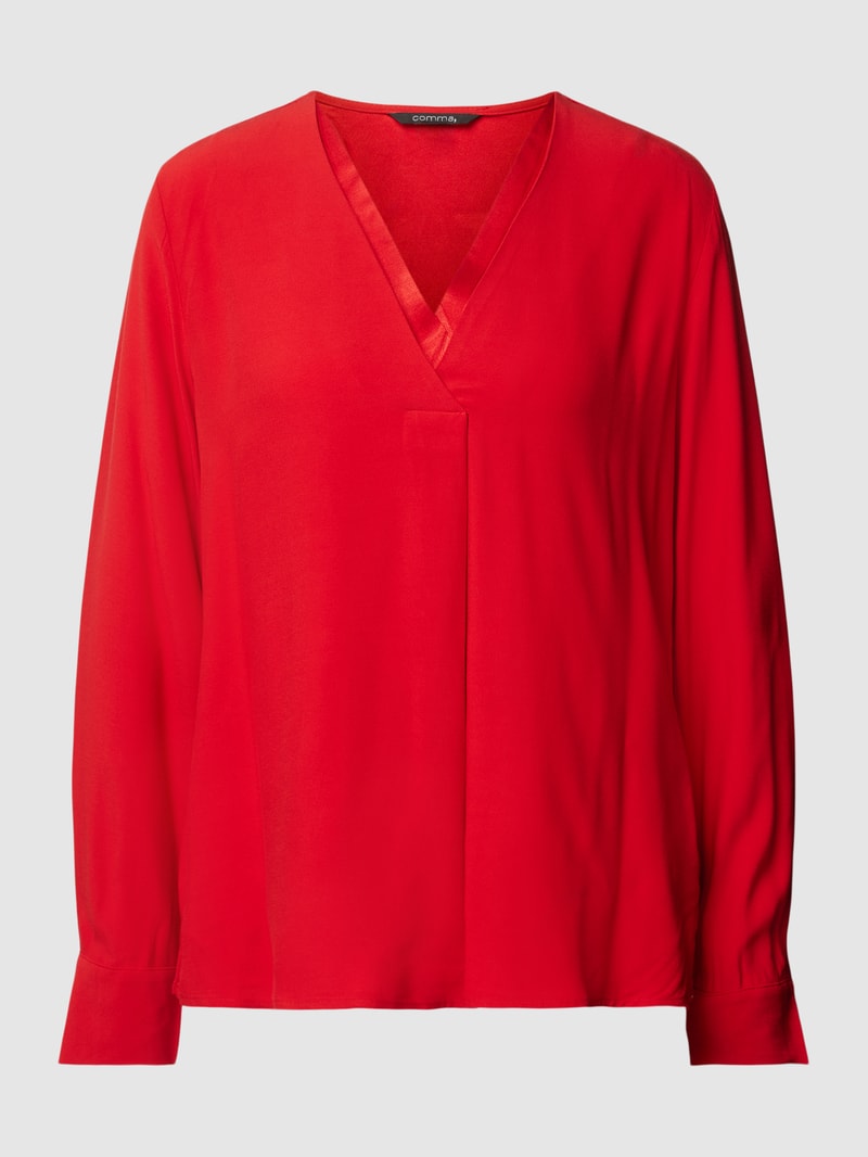 Blusenshirt mit V-Ausschnitt in rot