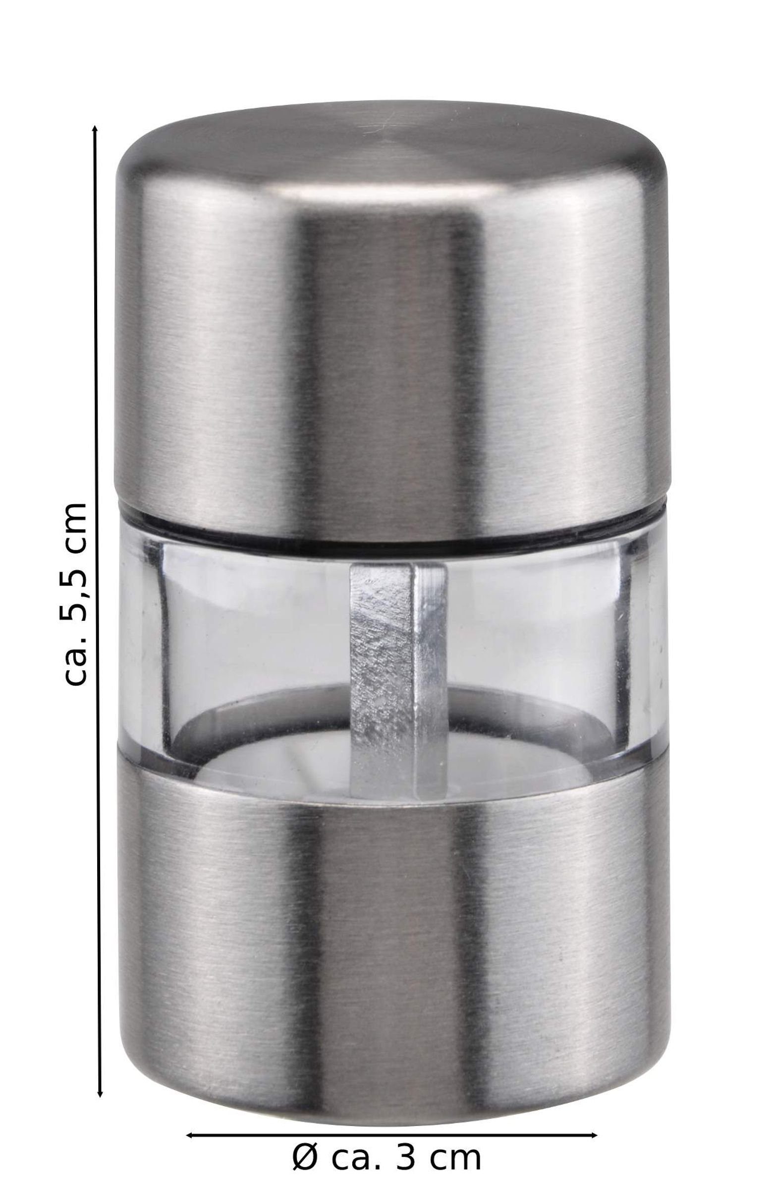 Gravidus Pfeffermühle Mini Salz-/Pfeffermühle Salzstreuer Pfefferstreuer Edelstahl