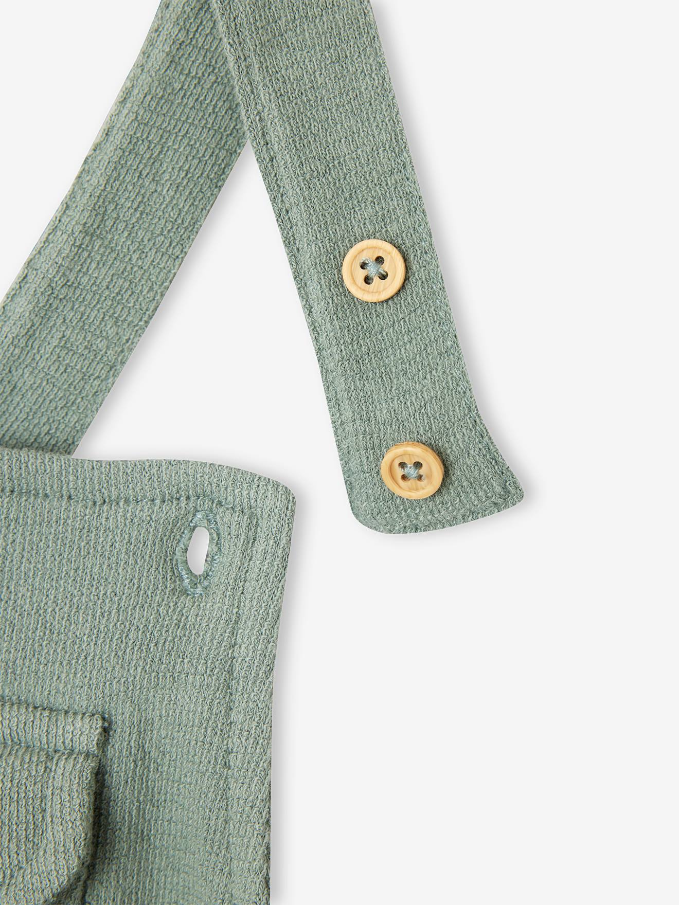 Vertbaudet Baby Latzhose aus Sweatware Oeko-Tex - graugrün