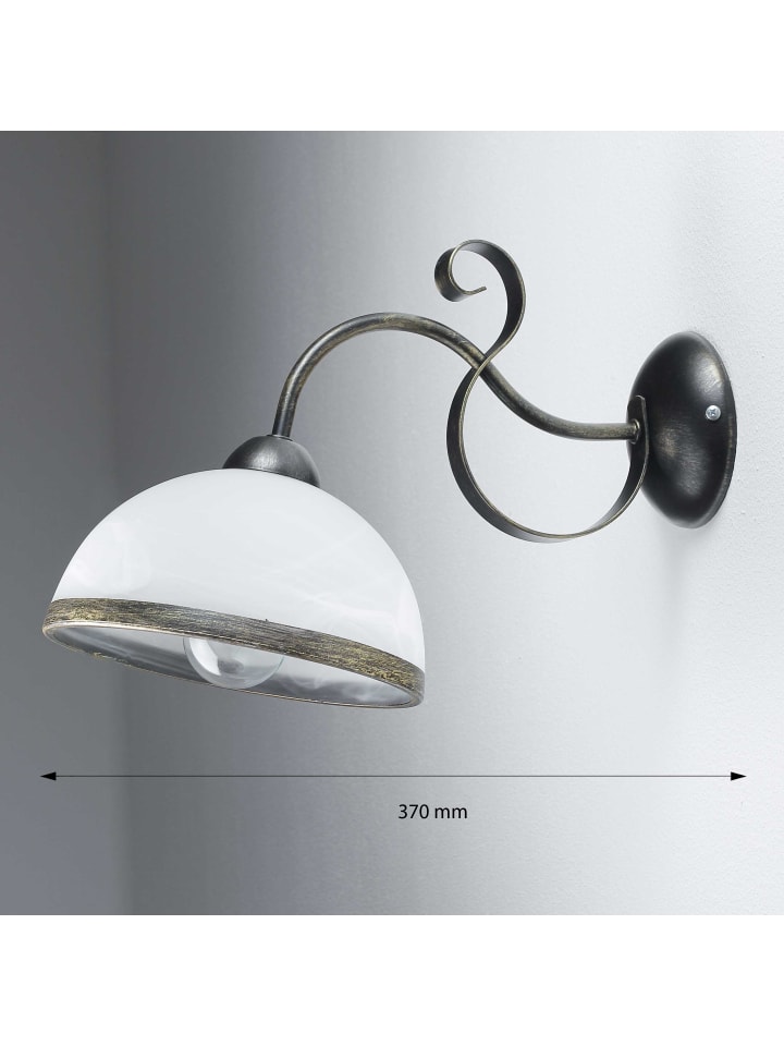 Licht-Erlebnisse Wandlampe in Messing Patina Weiß günstig kaufen onesize