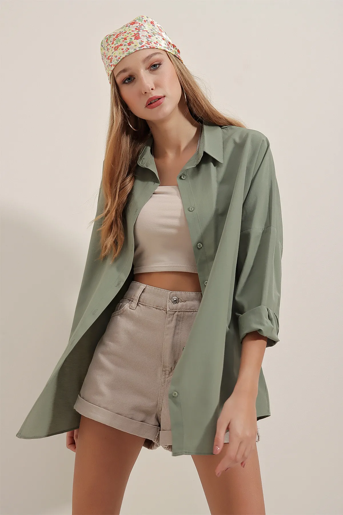 Bigdart  3900 Oversize-Lang-Basic-Hemd – Khaki