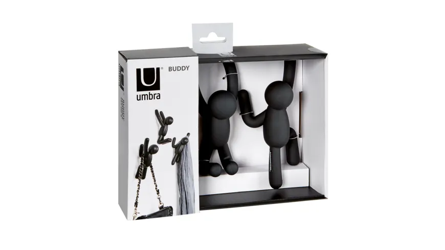 umbra Kleiderhaken Buddy Hook Schwarz 3er-Set