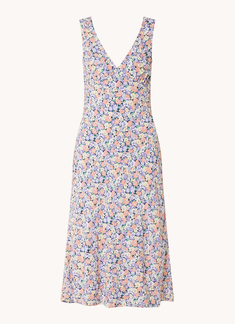 Abito midi Audrina di Rails, con stampa floreale e scollo a V.