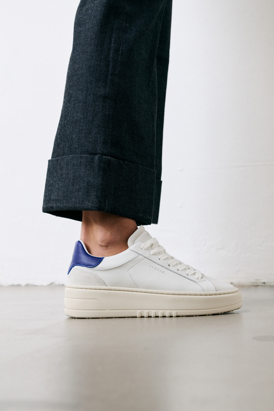 CPH72 leather mix white/blue