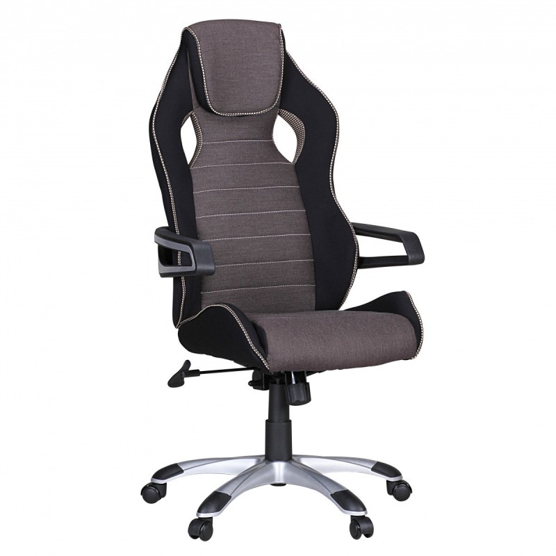 Amstyle Racing Chefsessel Silver-Line Schwarz Grau
