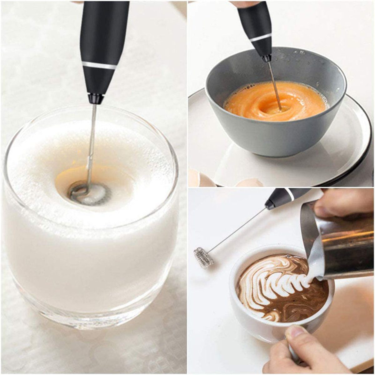 KÜLER Milchaufschäumer Milchaufschäumer-Mixer, Kaffee- und Milchaufschäumer, Schneebesen, Haushalts-Milchaufschäumer, Milchaufschäumer, Mini-Milchaufschäumer