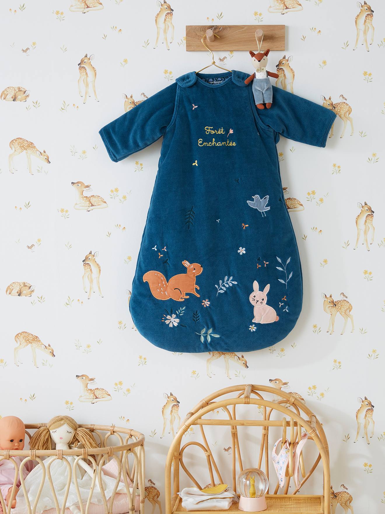 Gigoteuse manches amovibles FORET ENCHANTEE bleu